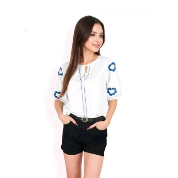 Anna Kaci New Floral Top NWT Medium Boho Country Concert - Picture 1 of 4